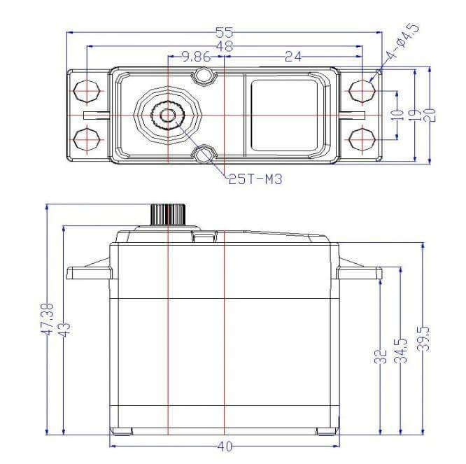FeeTech 35Kg Metal Gear Waterproof Servo