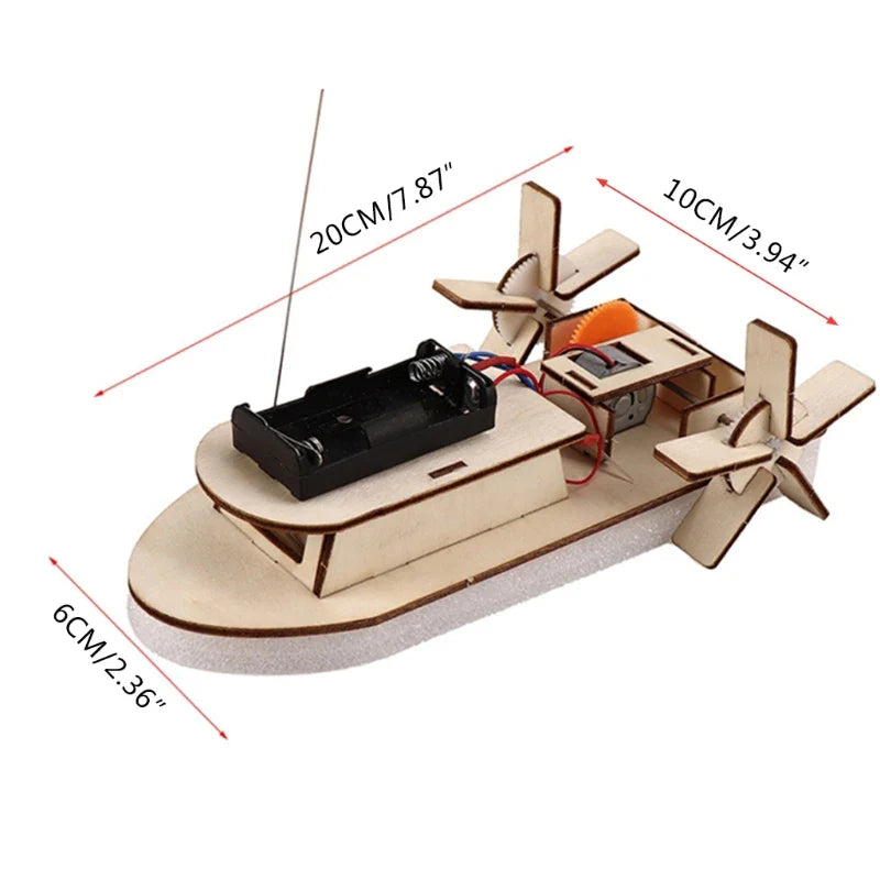 DIY Wireless RC Wooden Boat Model Kit