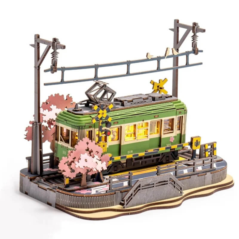RoLife Classic Tram Model Building DIY Kit - 3D Wooden Puzzle