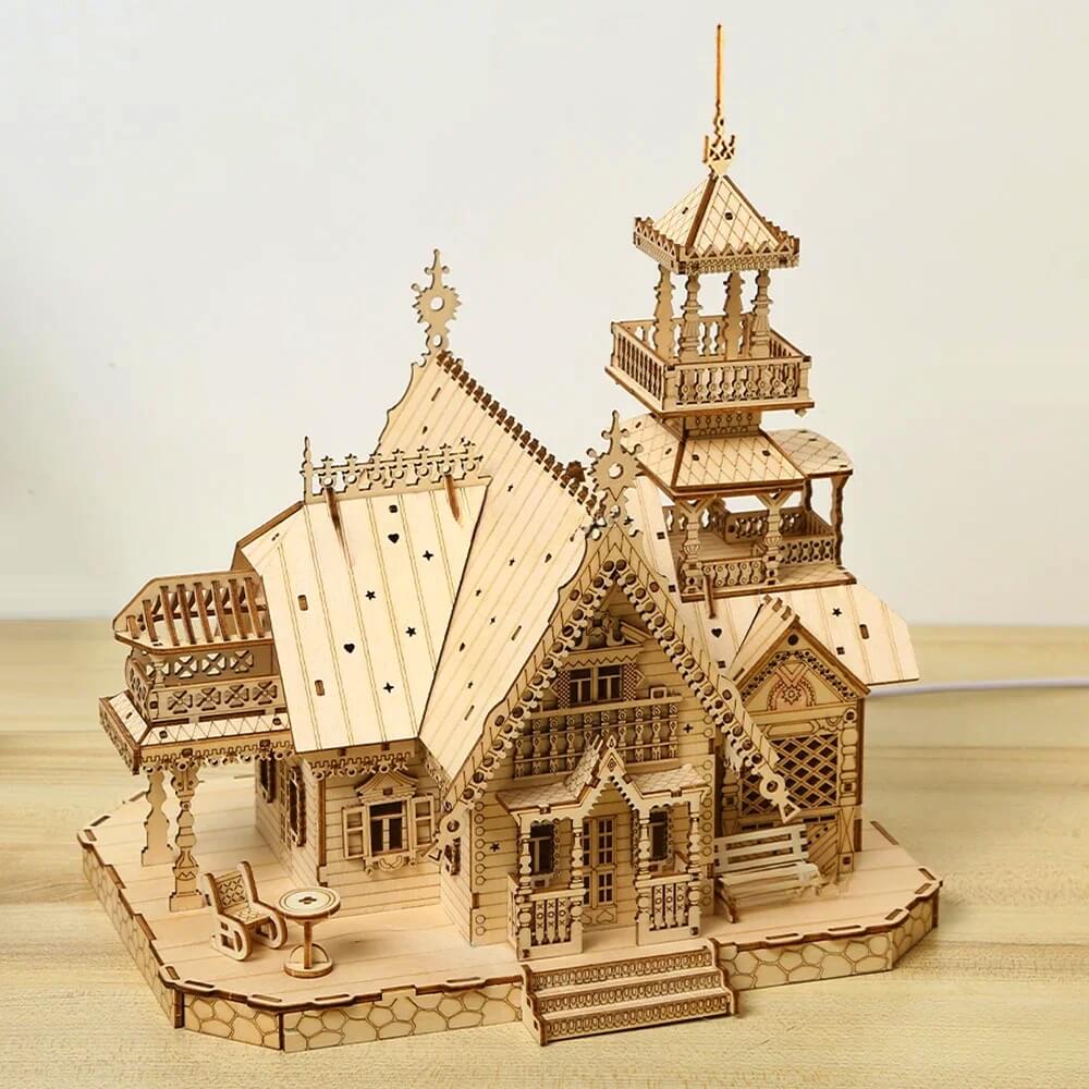 Royal Villa House 3D DIY Wooden Puzzle with LED Lights