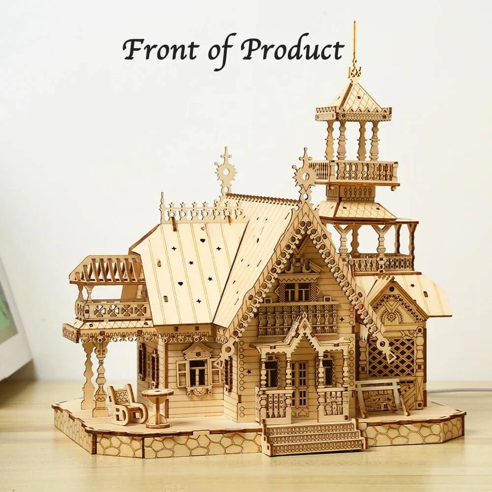 Royal Villa House 3D DIY Wooden Puzzle with LED Lights