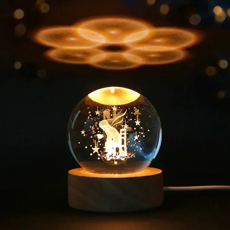 3D Crystal Glass Ball Night Light