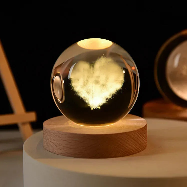 3D Crystal Glass Ball Night Light