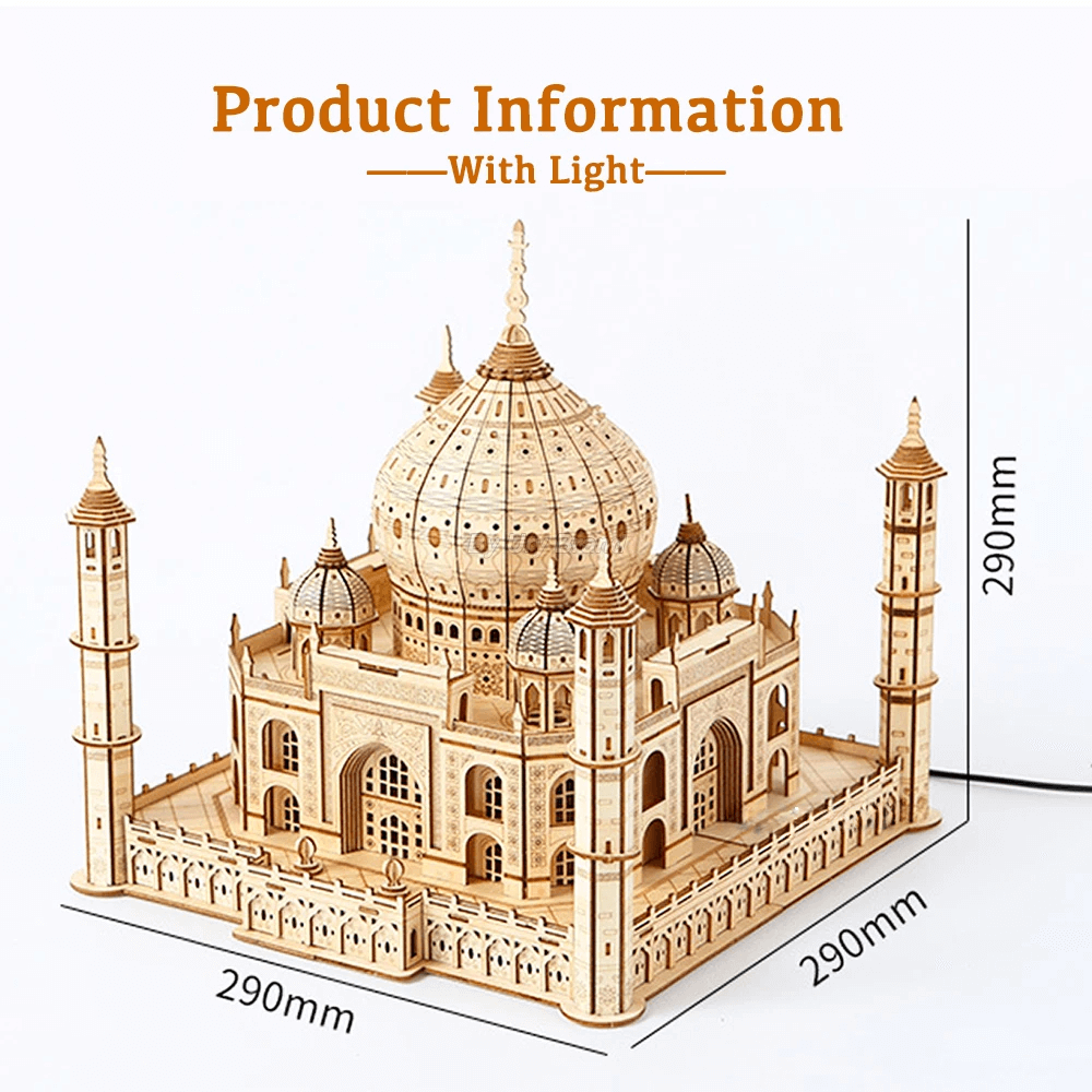 Taj Mahal 3D DIY Wooden Puzzle with LED Lights