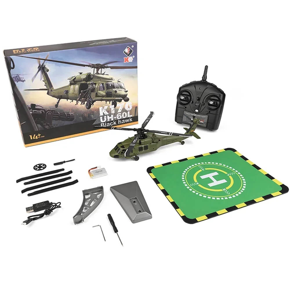 Wltoys K170 2.4G 4CH 6-Axis Gyro Military RC Helicopter