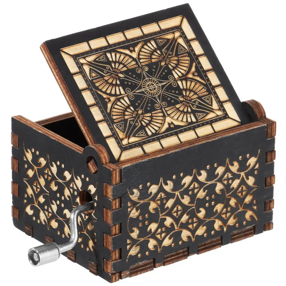 'You are My Sunshine' Engraved Hand-Cranked Wooden Musical Box