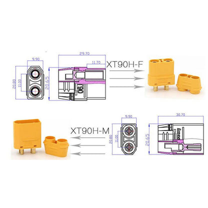 2x Pairs of XT90 Male & Female Connectors