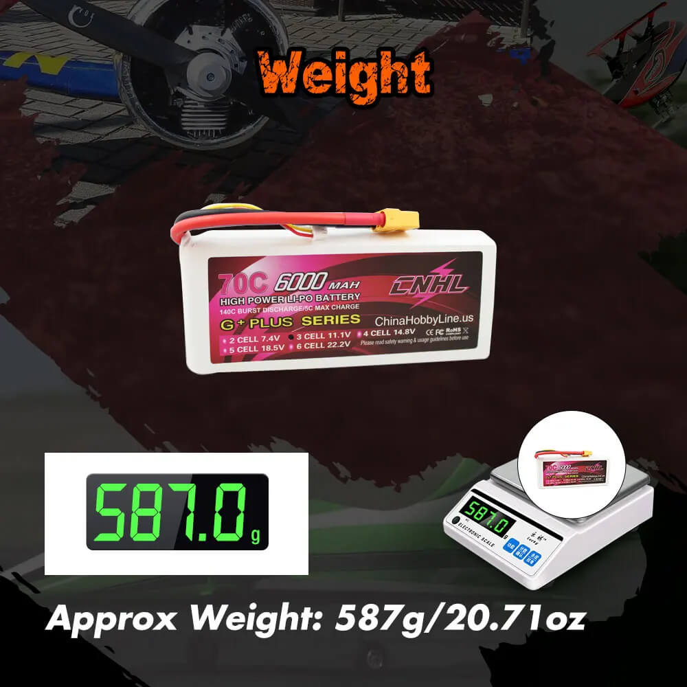 CNHL 6000mAh 3S 11.1V 70C Lipo Battery With XT90 Plug