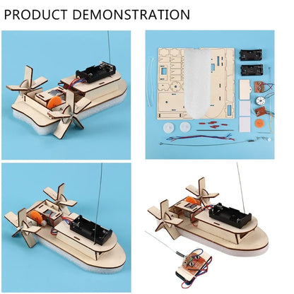 DIY Wireless RC Wooden Boat Model Kit