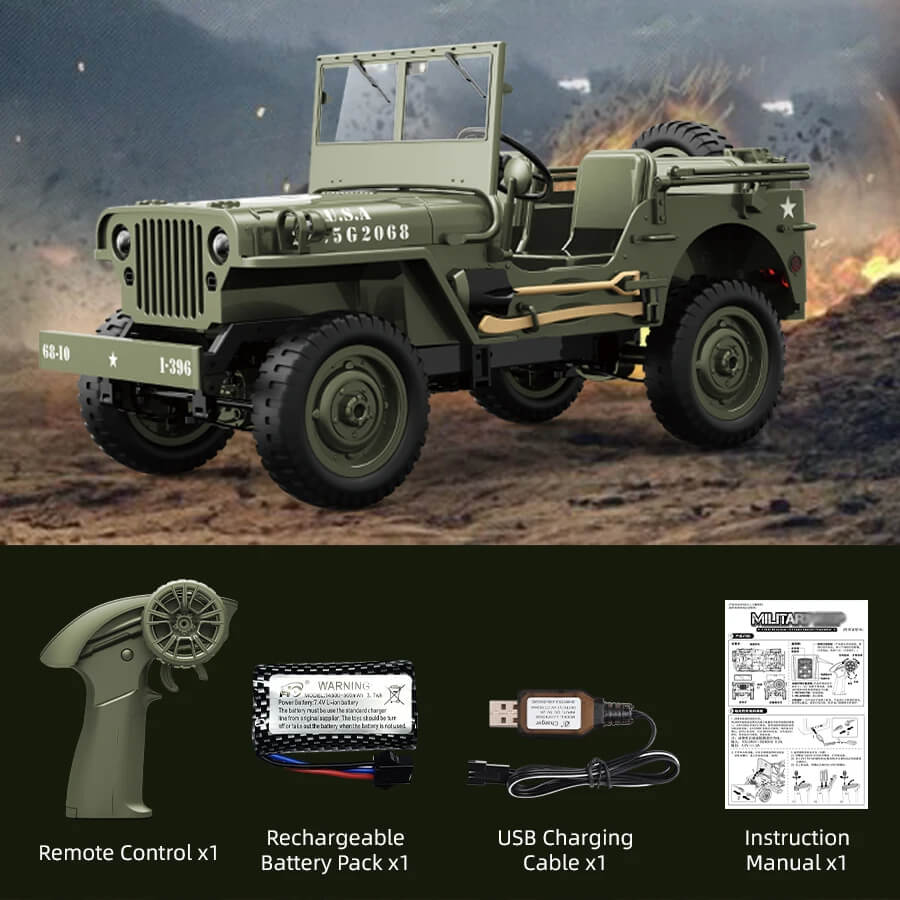 JJRC C8815 Willys MB Jeep 4WD 1/10 RC Military Rock Crawler