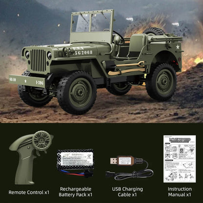 JJRC C8815 Willys MB Jeep 4WD 1/10 RC Military Rock Crawler