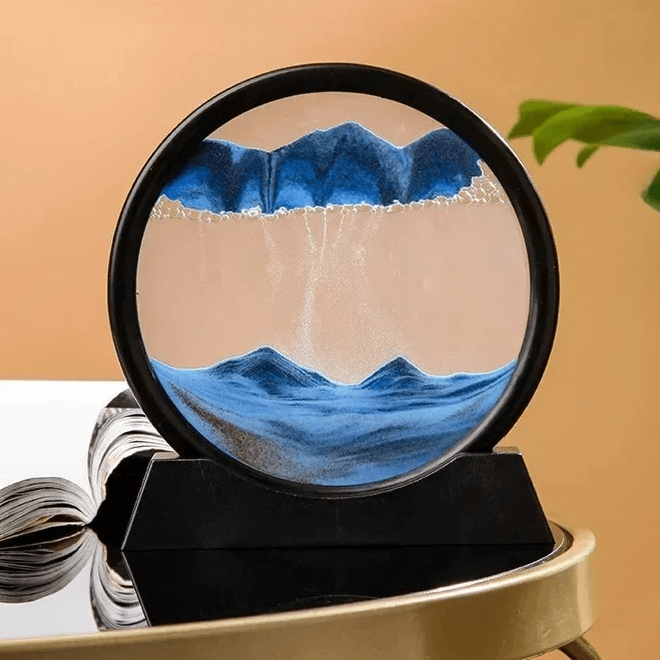 Moving Sand Art Round Glass Picture Decor