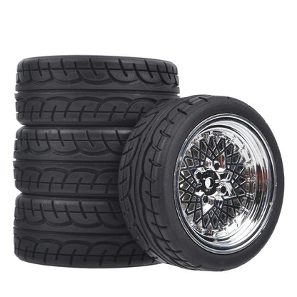 On-road Racing Silver Colour Wheel Set for 1/10 RC Cars
