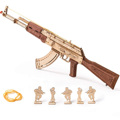 ROKR Automatic Rifle AK47 DIY Model Building Kit - 3D Gun Wooden Puzzle