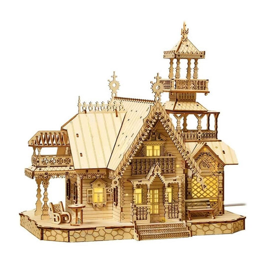 Royal Villa House 3D DIY Wooden Puzzle with LED Lights