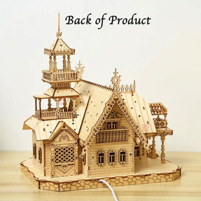 Royal Villa House 3D DIY Wooden Puzzle with LED Lights