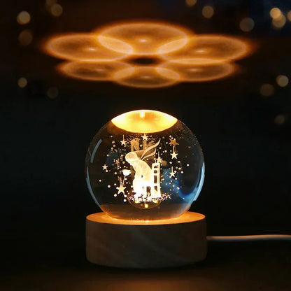 3D Crystal Glass Ball Night Light