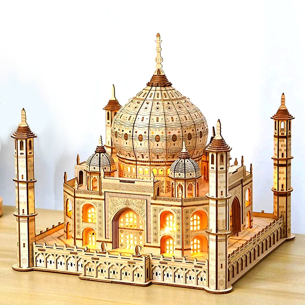 Taj Mahal 3D DIY Wooden Puzzle with LED Lights