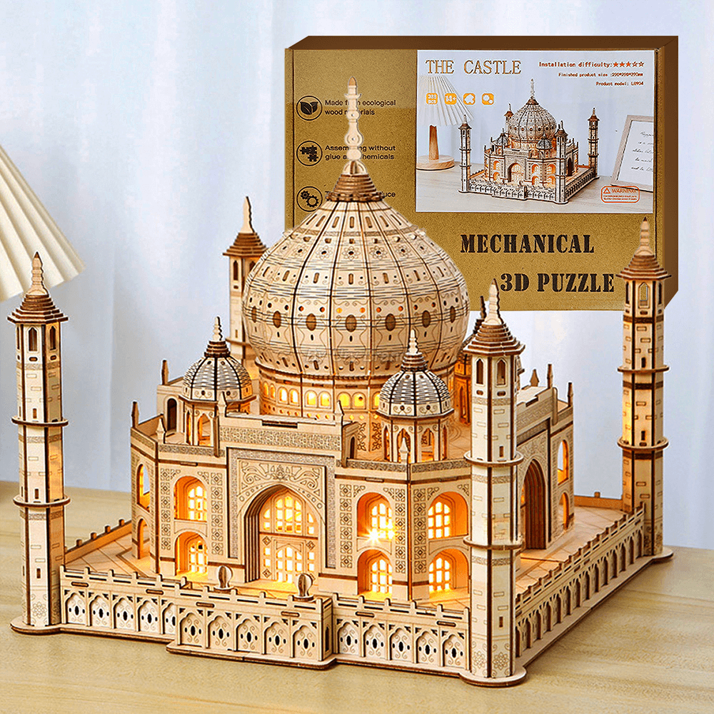 Taj Mahal 3D DIY Wooden Puzzle with LED Lights