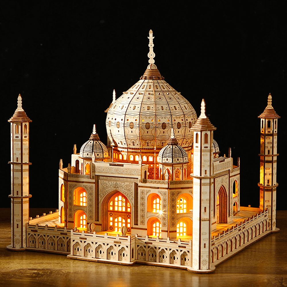 Taj Mahal 3D DIY Wooden Puzzle with LED Lights