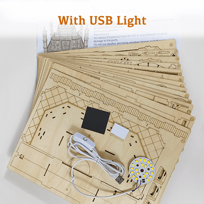 Taj Mahal 3D DIY Wooden Puzzle with LED Lights