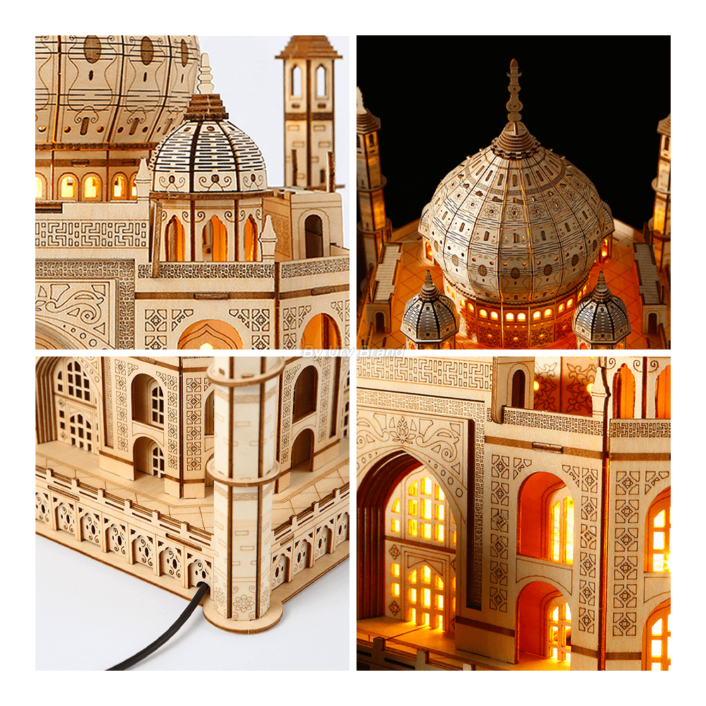 Taj Mahal 3D DIY Wooden Puzzle with LED Lights