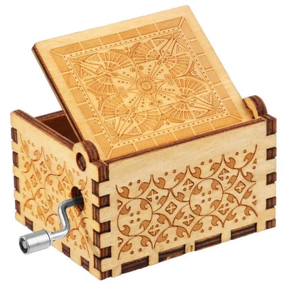 'You are My Sunshine' Engraved Hand-Cranked Wooden Musical Box