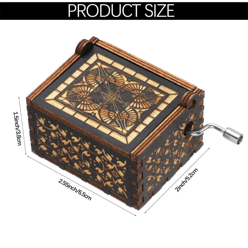 'You are My Sunshine' Engraved Hand-Cranked Wooden Musical Box