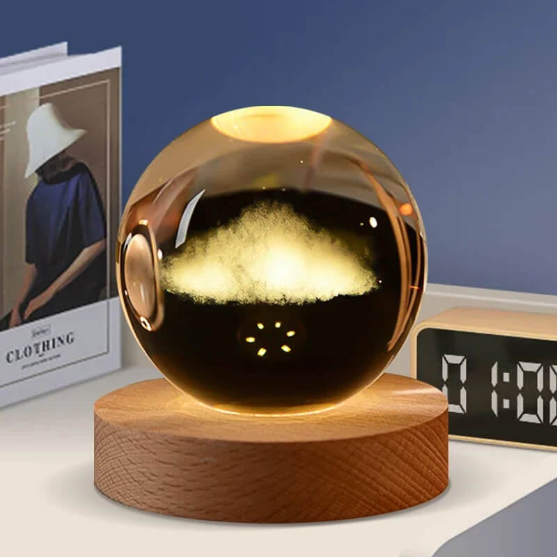 3D Crystal Glass Ball Night Light