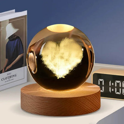 3D Crystal Glass Ball Night Light