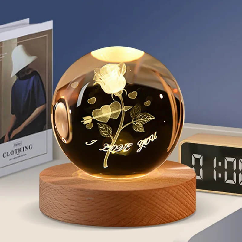 3D Crystal Glass Ball Night Light