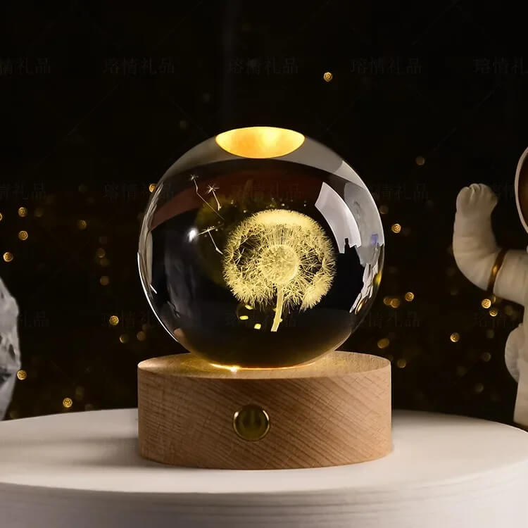 3D Crystal Glass Ball Night Light
